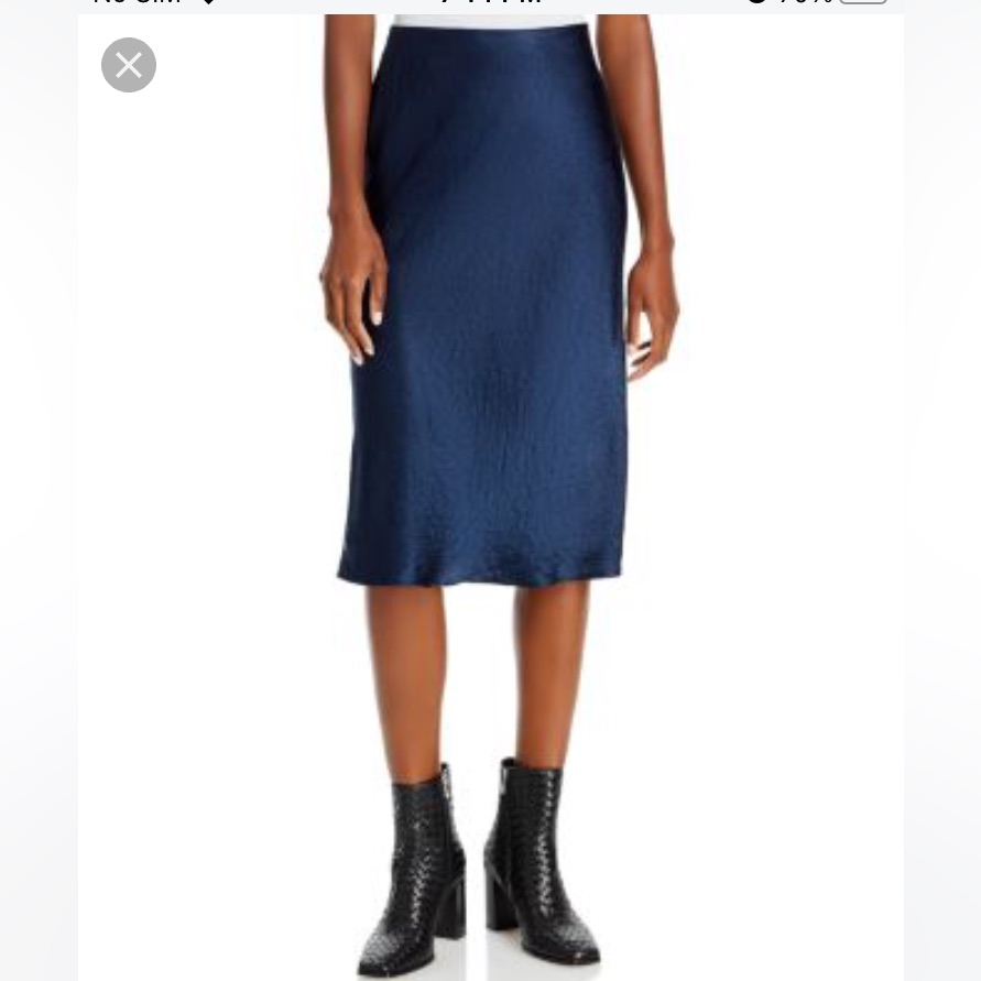 Vince Nwt Navy Crinkle Satin Slip Skirt Size Medium Asymmetric Type